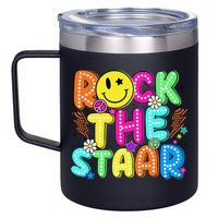 Funny Rock The Test Testing Day Teacher Student Motivational 12oz Stainless Steel Coffee Mug