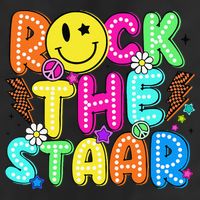 Funny Rock The Test Testing Day Teacher Student Motivational Large Microfiber Waffle Golf Towel