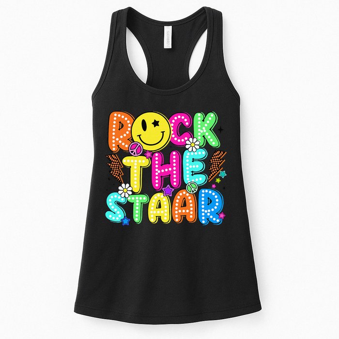 Funny Rock The Test Testing Day Teacher Student Motivational Womens Tank Top