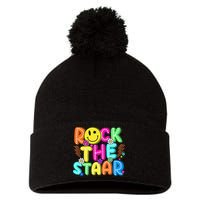 Funny Rock The Test Testing Day Teacher Student Motivational Pom Pom 12in Knit Beanie