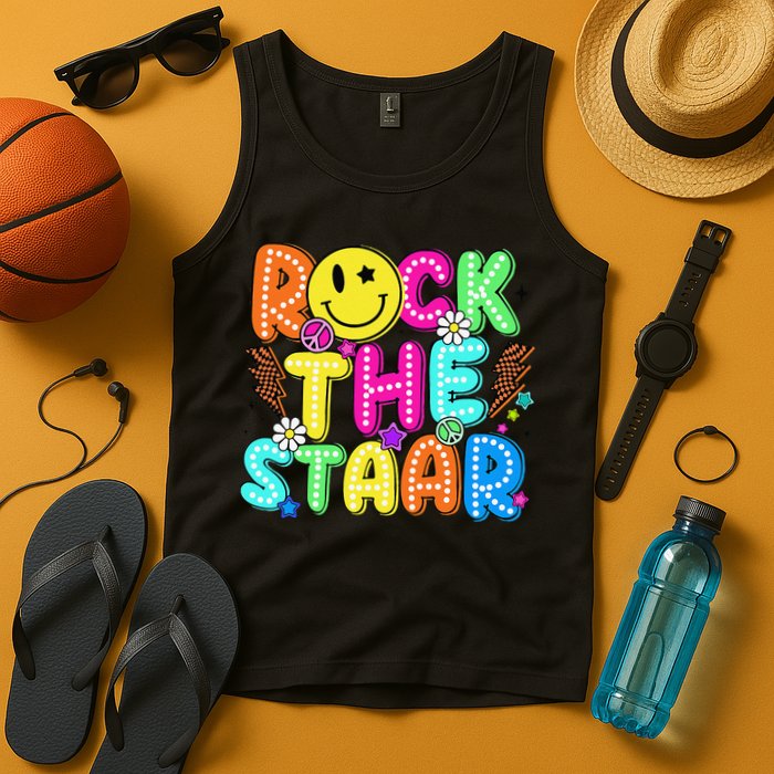 Funny Rock The Test Testing Day Teacher Student Motivational Tank Top