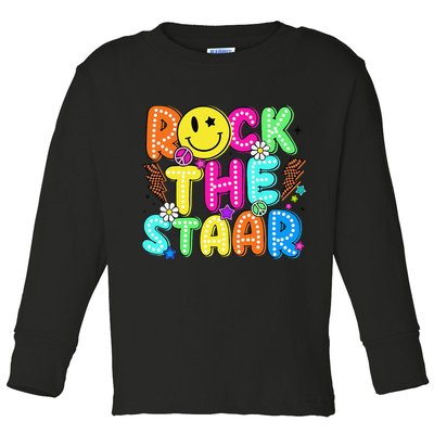Funny Rock The Test Testing Day Teacher Student Motivational Toddler Long Sleeve Shirt