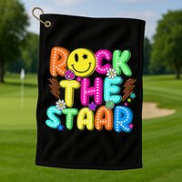 Funny Rock The Test Testing Day Teacher Student Motivational Golf Towel