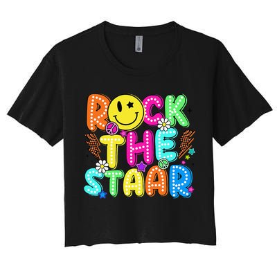 Funny Rock The Test Testing Day Teacher Student Motivational Crop Top