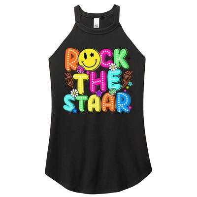 Funny Rock The Test Testing Day Teacher Student Motivational Women's Perfect Tri Rocker Tank