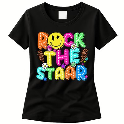 Funny Rock The Test Testing Day Teacher Student Motivational Womens T-Shirt