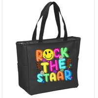 Funny Rock The Test Testing Day Teacher Student Motivational Zip Tote Bag