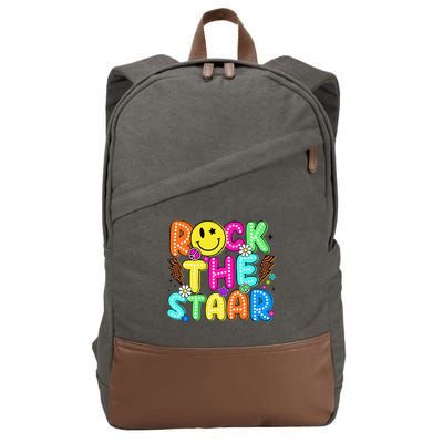 Funny Rock The Test Testing Day Teacher Student Motivational Cotton Canvas Backpack