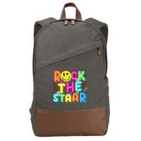 Funny Rock The Test Testing Day Teacher Student Motivational Cotton Canvas Backpack