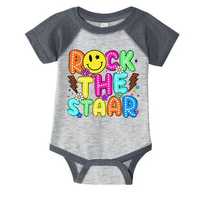Funny Rock The Test Testing Day Teacher Student Motivational Infant Baby Jersey Bodysuit