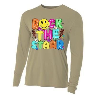 Funny Rock The Test Testing Day Teacher Student Motivational Cooling Performance Long Sleeve Crew