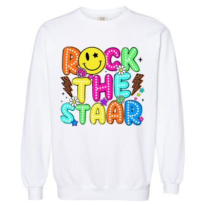 Funny Rock The Test Testing Day Teacher Student Motivational Garment-Dyed Sweatshirt