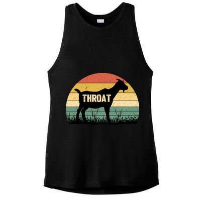 Funny Retro Throat Goat Sunset - Adult Humor Costume Ladies PosiCharge Tri-Blend Wicking Tank