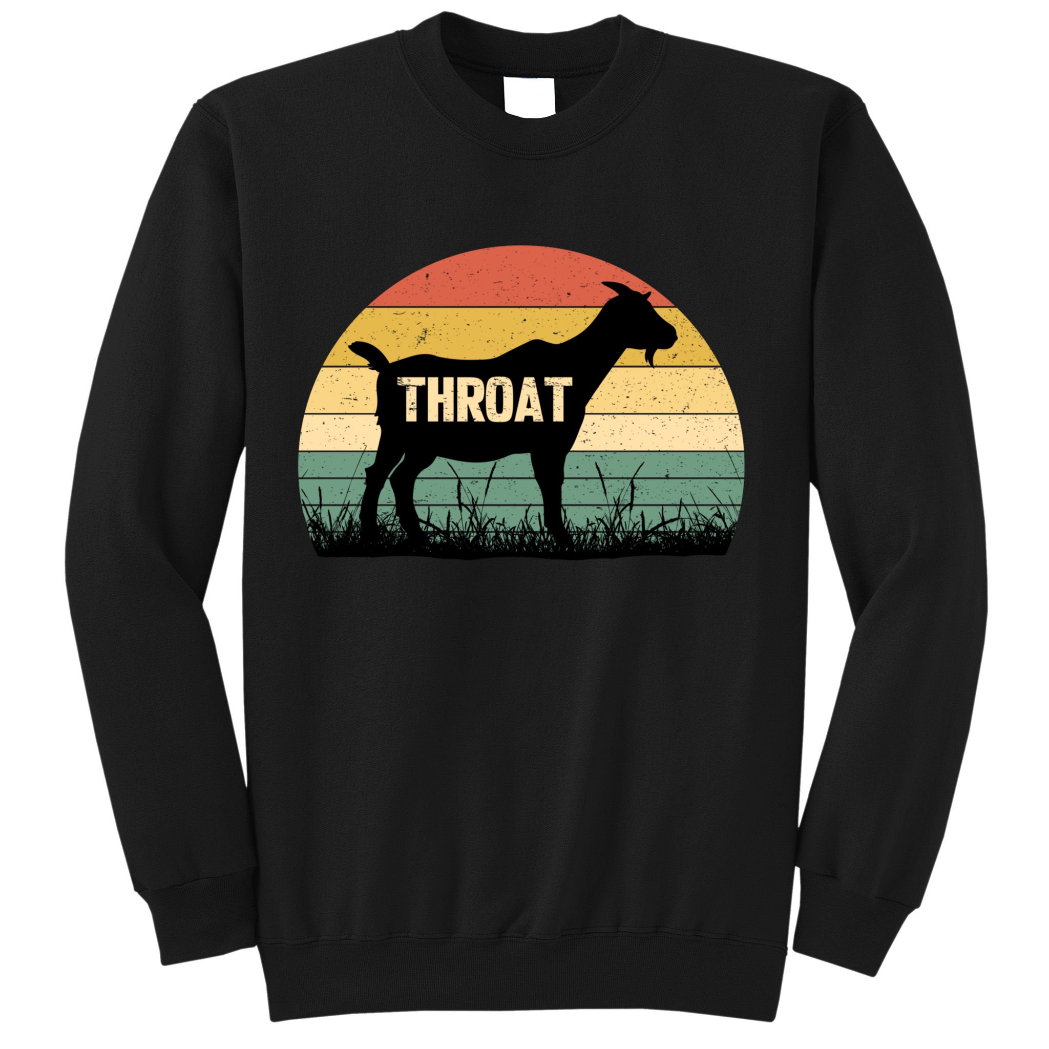 Funny Retro Throat Goat Sunset - Adult Humor Costume Sweatshirt