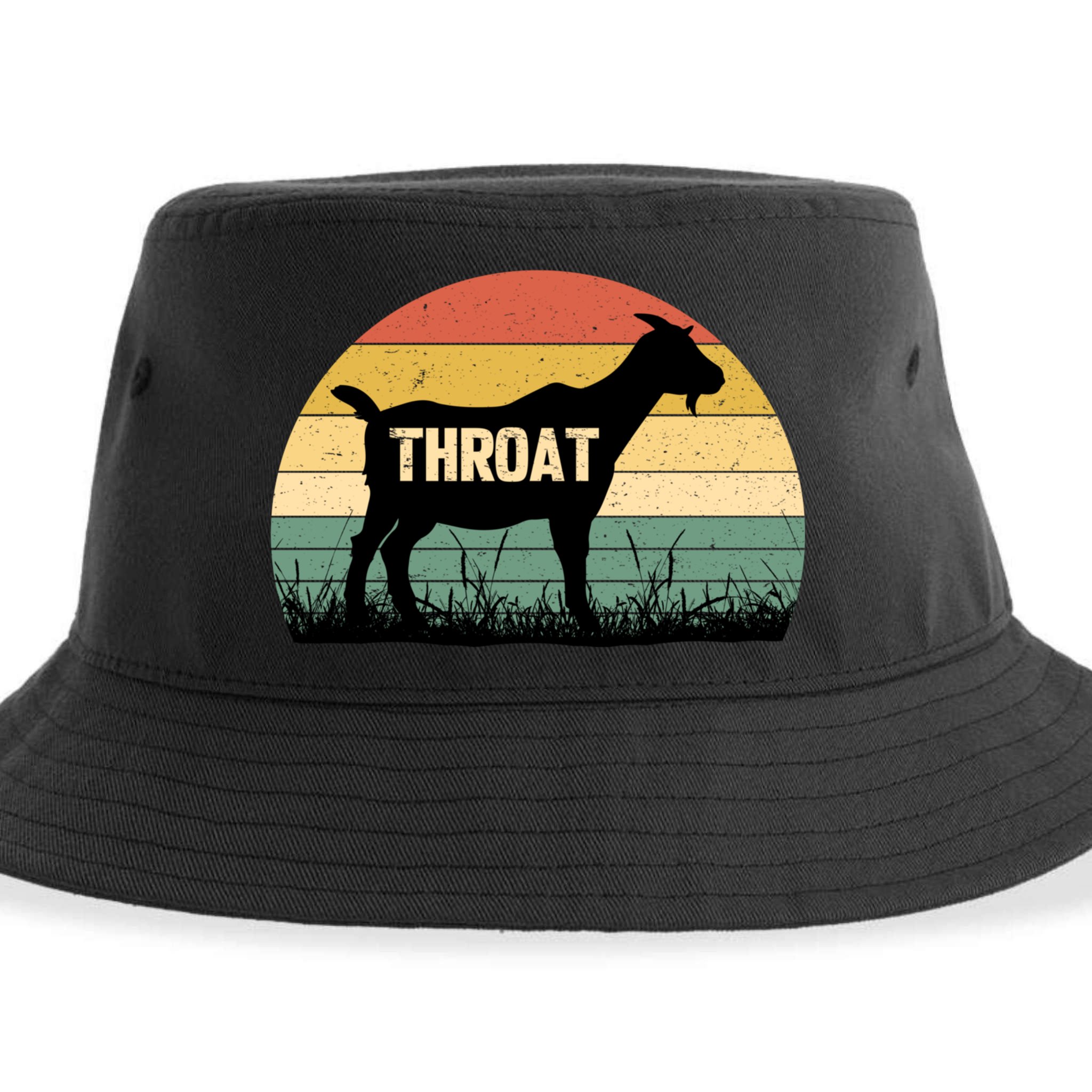 Funny Retro Throat Goat Sunset - Adult Humor Costume Sustainable Bucket Hat