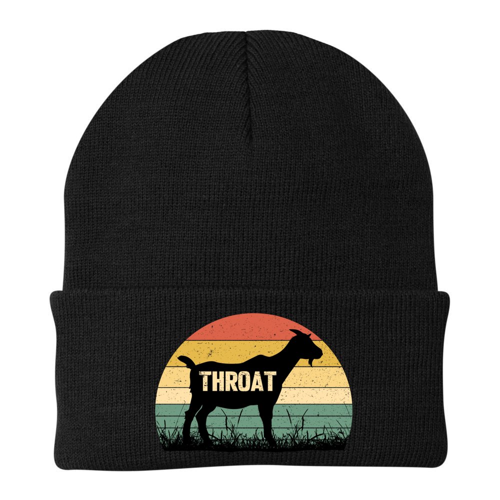 Funny Retro Throat Goat Sunset - Adult Humor Costume Beanie