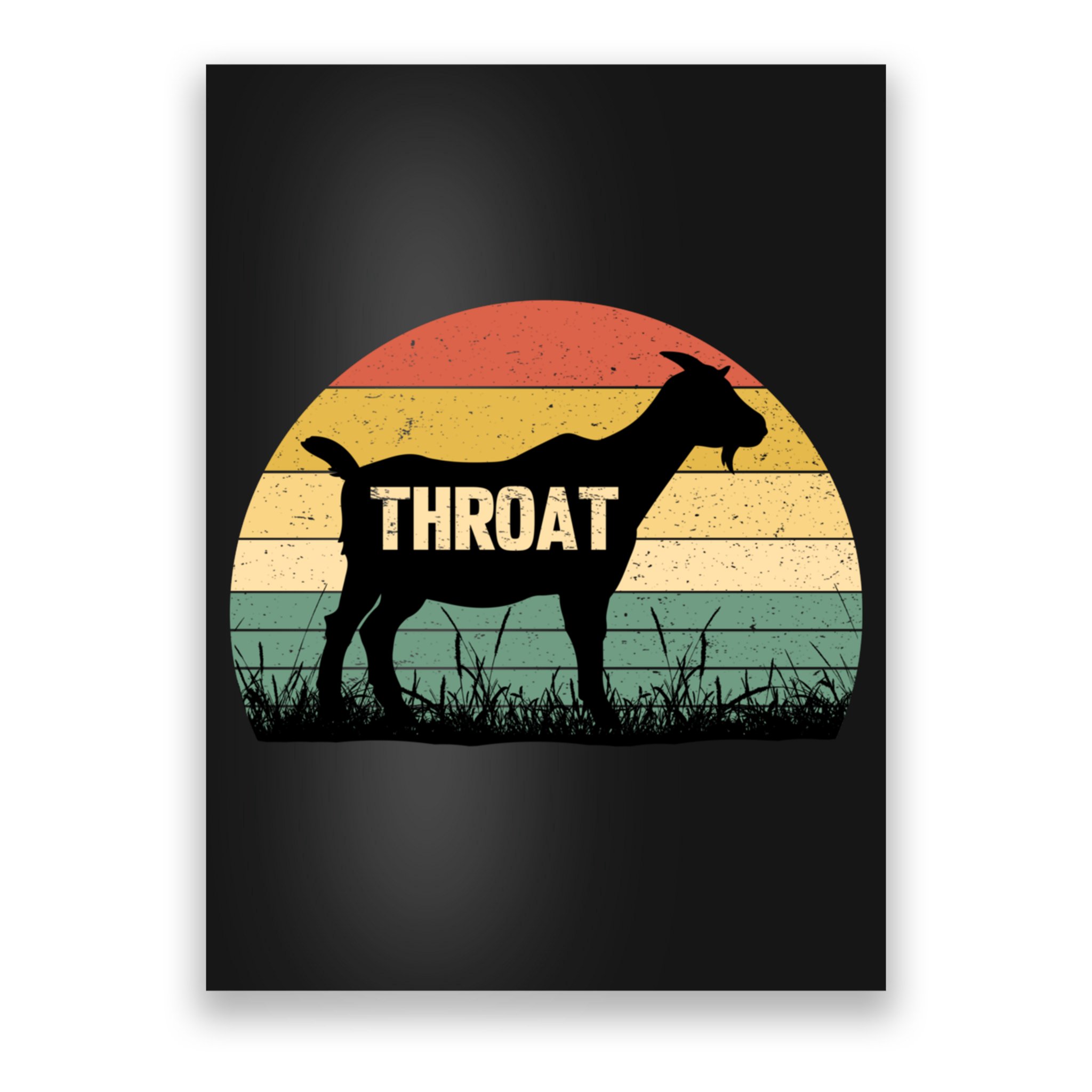 Funny Retro Throat Goat Sunset - Adult Humor Costume Poster