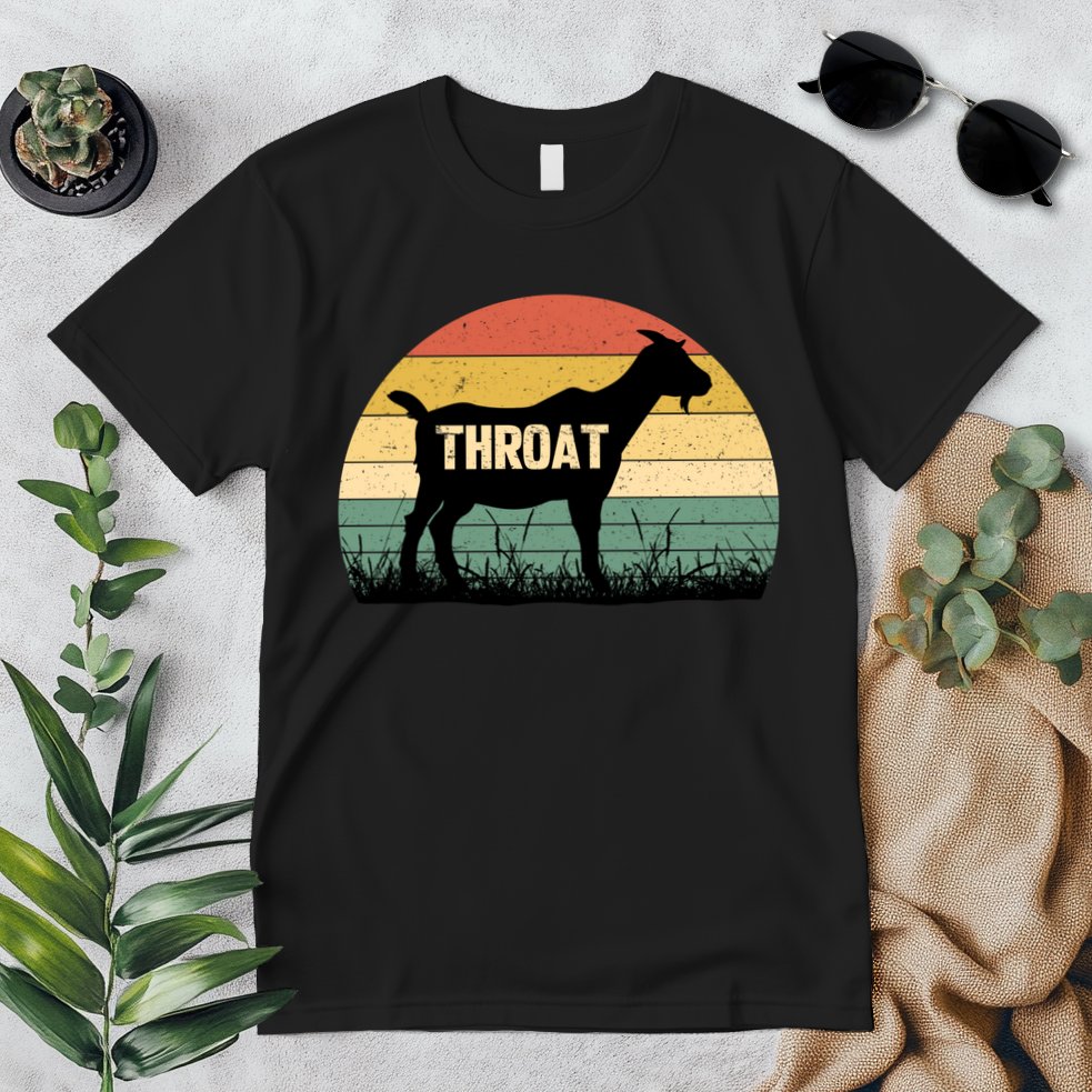 Funny Retro Throat Goat Sunset - Adult Humor Costume Premium T-Shirt
