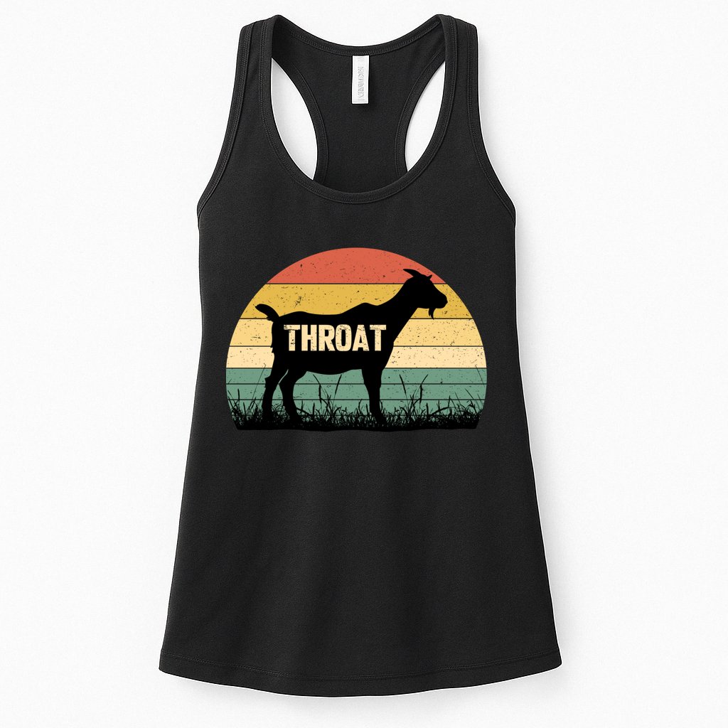 Funny Retro Throat Goat Sunset - Adult Humor Costume Womens Tank Top