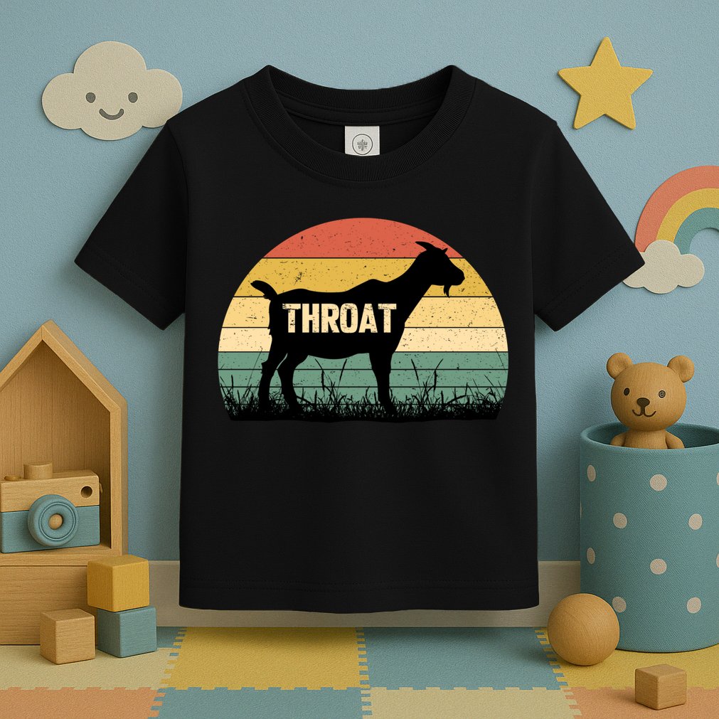 Funny Retro Throat Goat Sunset - Adult Humor Costume Toddler T-Shirt