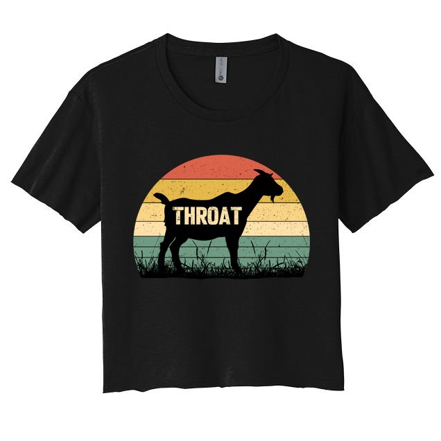 Funny Retro Throat Goat Sunset - Adult Humor Costume Crop Top