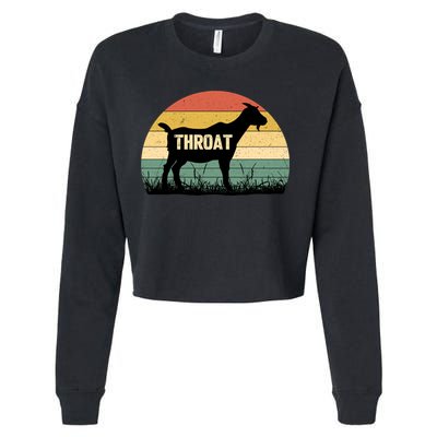 Funny Retro Throat Goat Sunset - Adult Humor Costume Cropped Pullover Crew