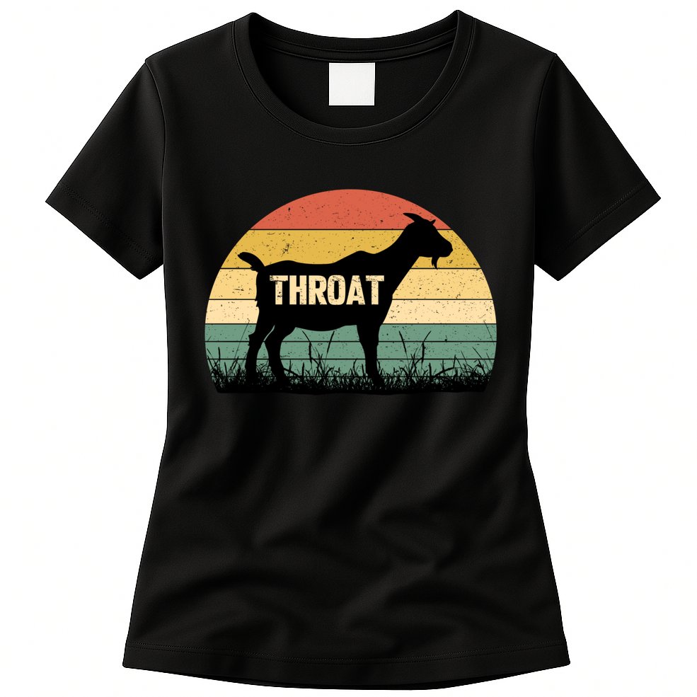 Funny Retro Throat Goat Sunset - Adult Humor Costume Womens T-Shirt