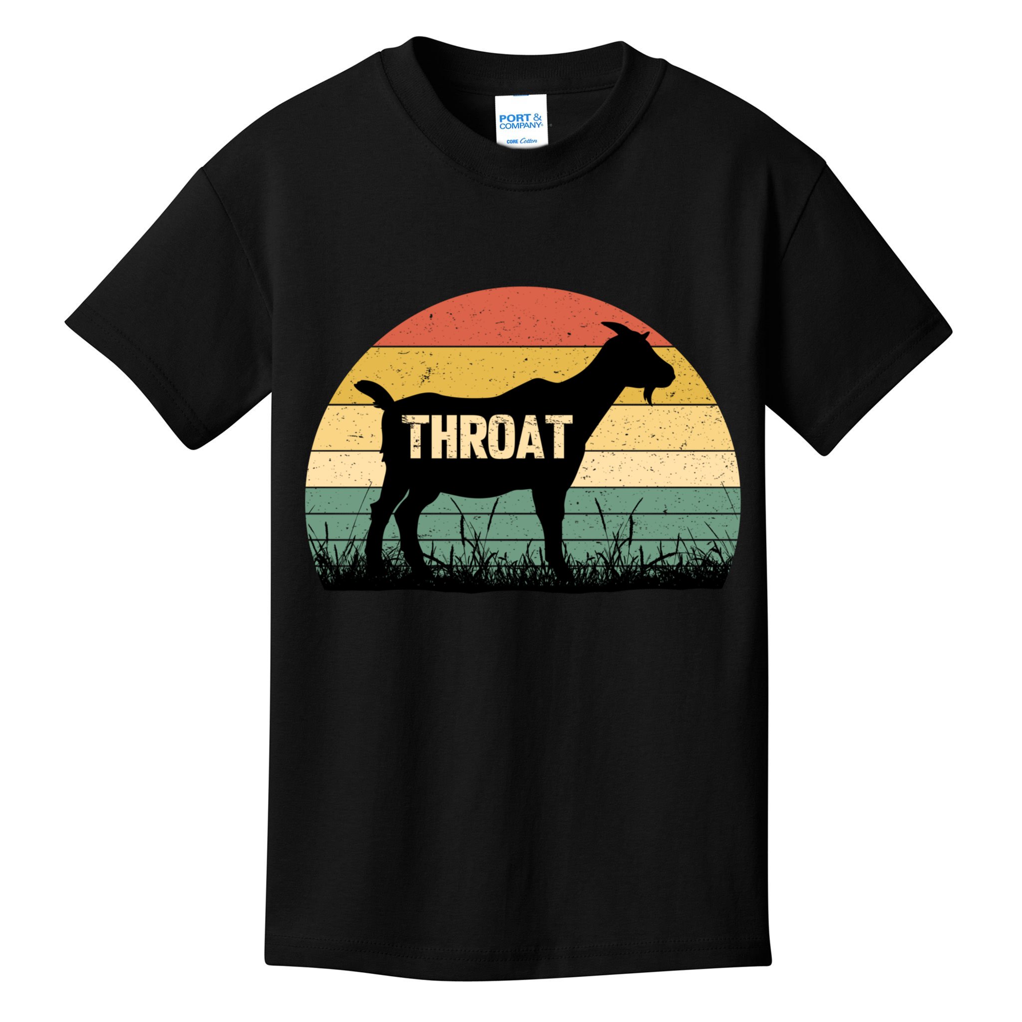 Funny Retro Throat Goat Sunset - Adult Humor Costume Kids T-Shirt