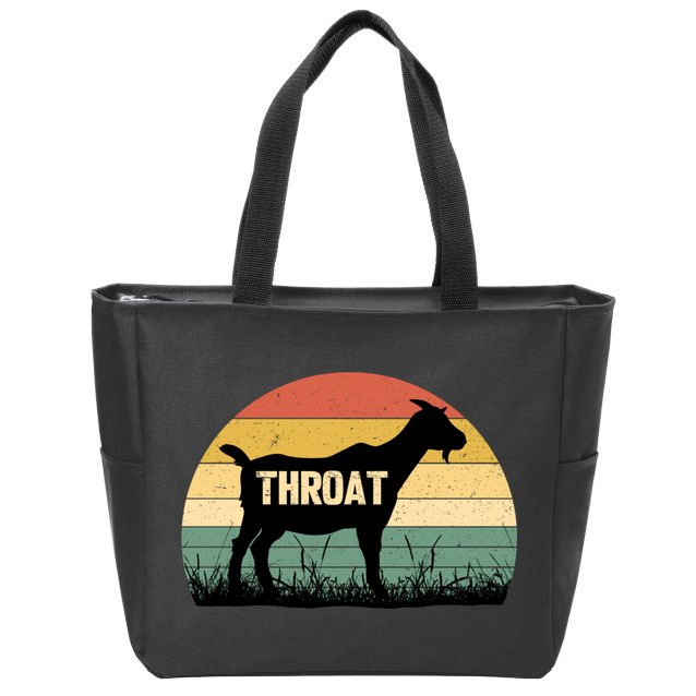 Funny Retro Throat Goat Sunset - Adult Humor Costume Zip Tote Bag