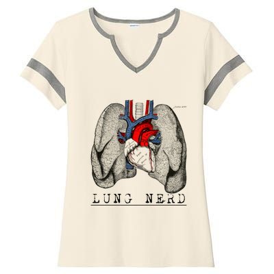 Funny Respiratory Therapist Lung Nerd Fun Rt Cute Gift Ladies Halftime Notch Neck Tee