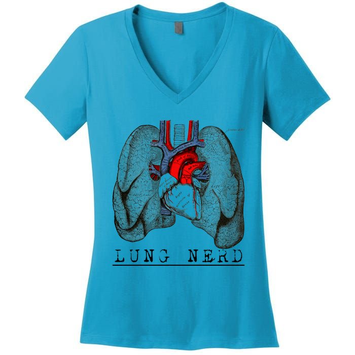 Funny Respiratory Therapist Lung Nerd Fun Rt Cute Gift Women's V-Neck T-Shirt