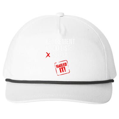 Funny Retirement To Do List Nailed It Retired Retiree Humor Snapback Five-Panel Rope Hat