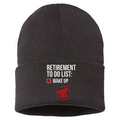 Funny Retirement To Do List Nailed It Retired Retiree Humor Sustainable Knit Beanie