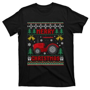 Funny Red Tractor Ugly Christmas Gift T-Shirt