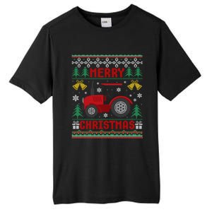 Funny Red Tractor Ugly Christmas Gift Tall Fusion ChromaSoft Performance T-Shirt