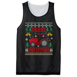 Funny Red Tractor Ugly Christmas Gift Mesh Reversible Basketball Jersey Tank