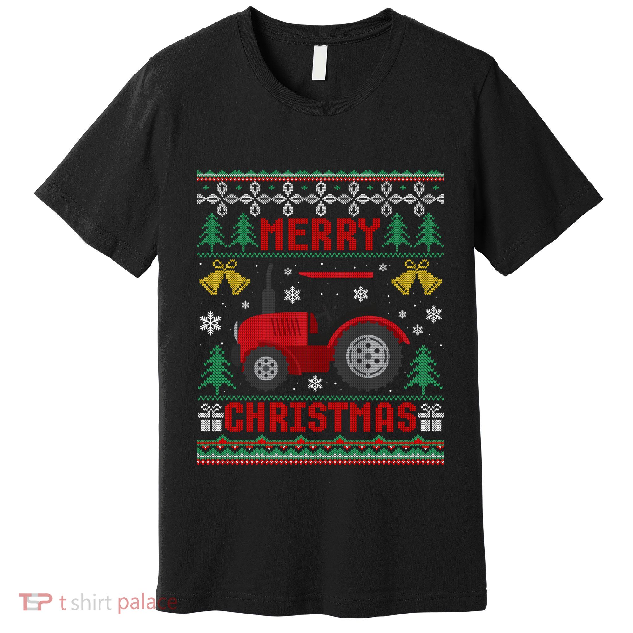 Funny Red Tractor Ugly Christmas Gift Premium T-Shirt