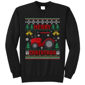 Funny Red Tractor Ugly Christmas Gift Tall Sweatshirt