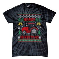 Funny Red Tractor Ugly Christmas Gift Tie-Dye T-Shirt