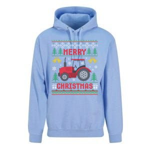 Funny Red Tractor Ugly Christmas Gift Unisex Surf Hoodie