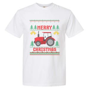 Funny Red Tractor Ugly Christmas Gift Garment-Dyed Heavyweight T-Shirt