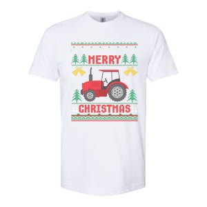 Funny Red Tractor Ugly Christmas Gift Softstyle CVC T-Shirt