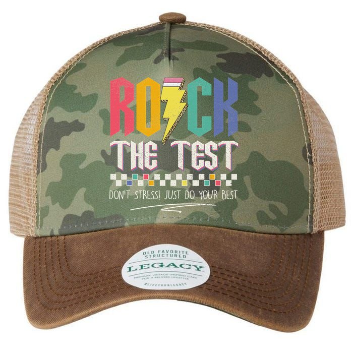 Funny Rock The Test Don't Stress Testing Day Teacher Student Legacy Tie Dye Trucker Hat