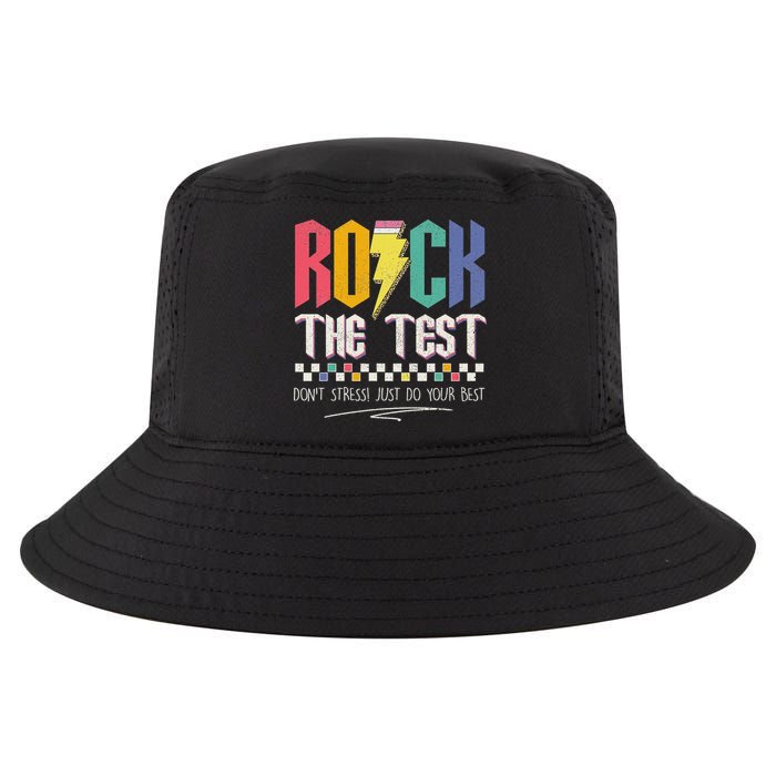 Funny Rock The Test Don't Stress Testing Day Teacher Student Cool Comfort Performance Bucket Hat