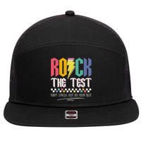 Funny Rock The Test Don't Stress Testing Day Teacher Student 7 Panel Mesh Trucker Snapback Hat