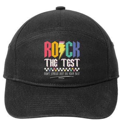 Funny Rock The Test Don't Stress Testing Day Teacher Student 7-Panel Snapback Hat