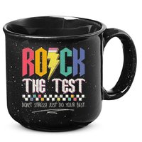 Funny Rock The Test Don't Stress Testing Day Teacher Student 15oz Campfire Ceramic Mug