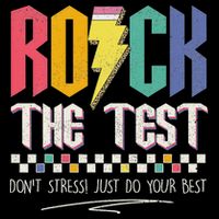 Funny Rock The Test Don't Stress Testing Day Teacher Student Drawstring Bag