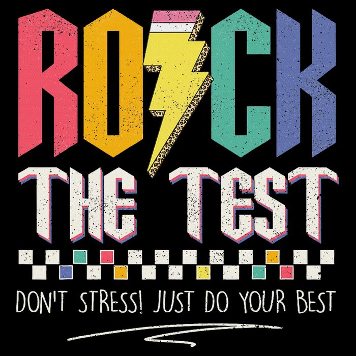 Funny Rock The Test Don't Stress Testing Day Teacher Student Drawstring Bag