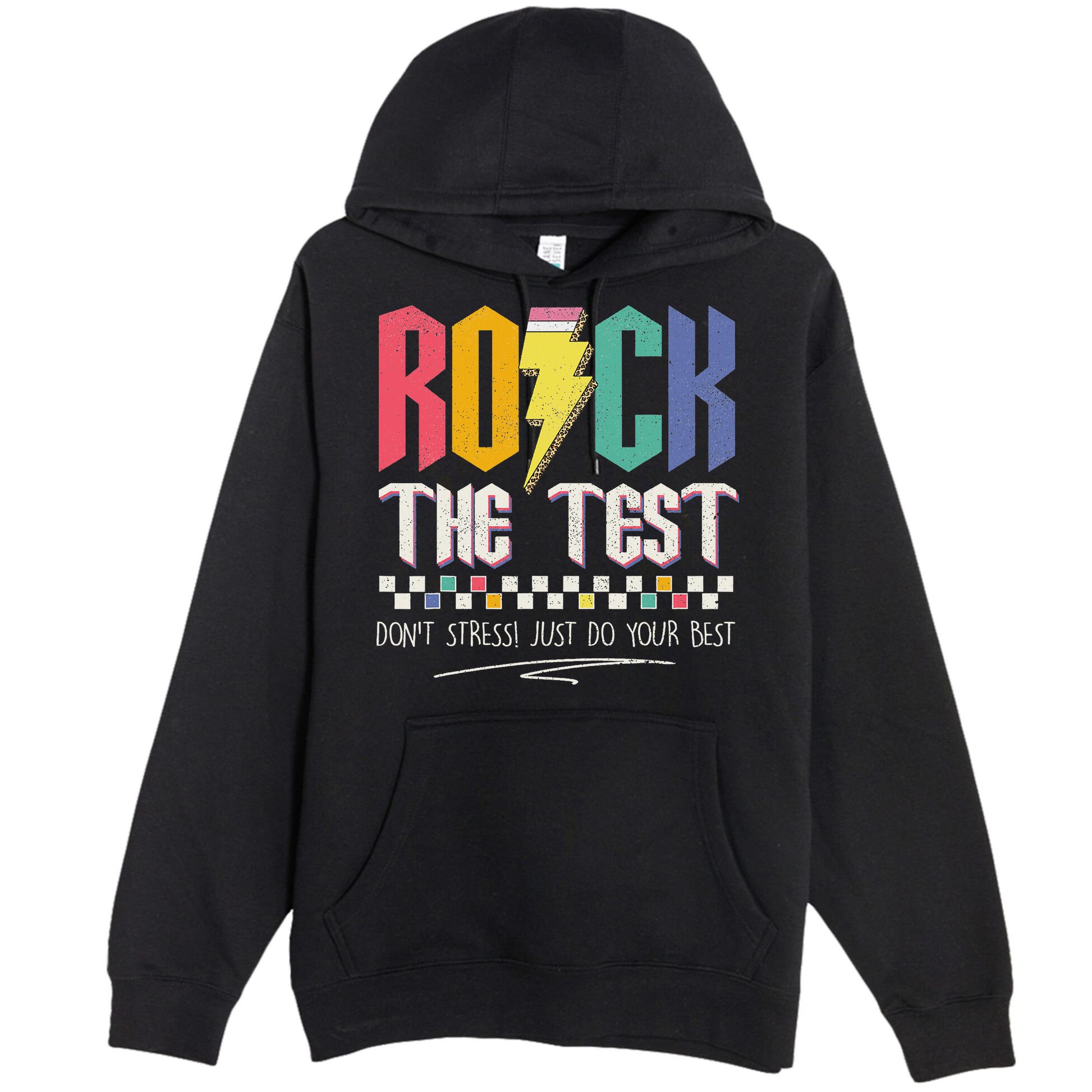 Funny Rock The Test Don't Stress Testing Day Teacher Student Premium Pullover Hoodie